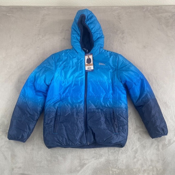 Eddie Bauer Youth Kids Reversible Jacket Boys Large‎ (14 / 16) Blue Warm NWT - Picture 1 of 12